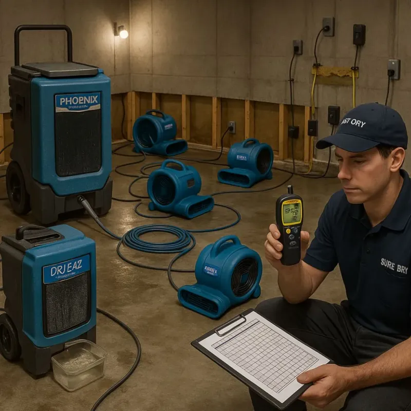 Structural Drying and Dehumidification process in Sea Ranch, CA